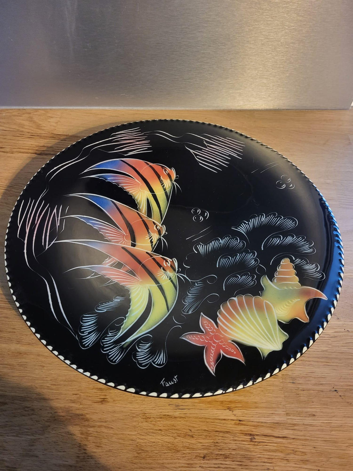 Plat céramique poissons Monaco