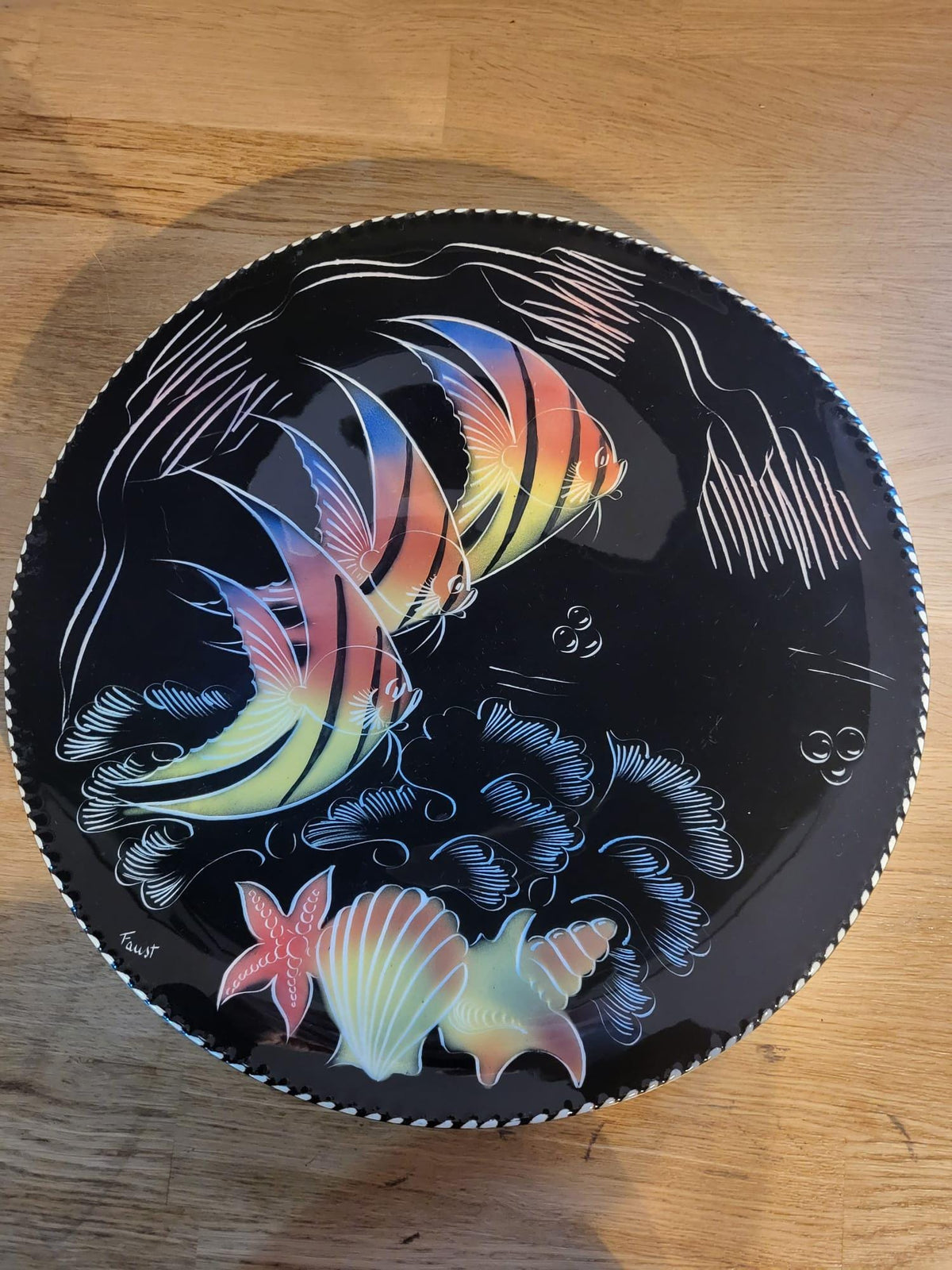 Plat céramique poissons Monaco