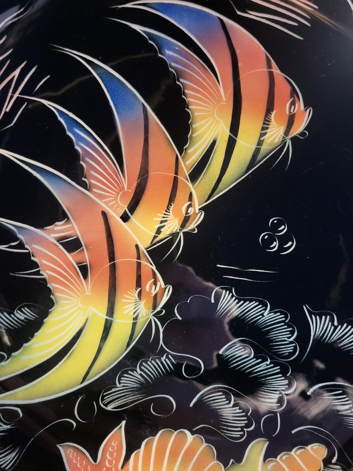 Plat céramique poissons Monaco