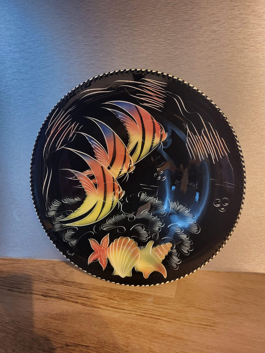 Plat céramique poissons Monaco