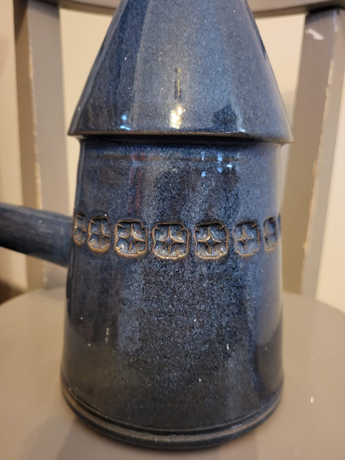 Bougeoir lanterne grès bleu