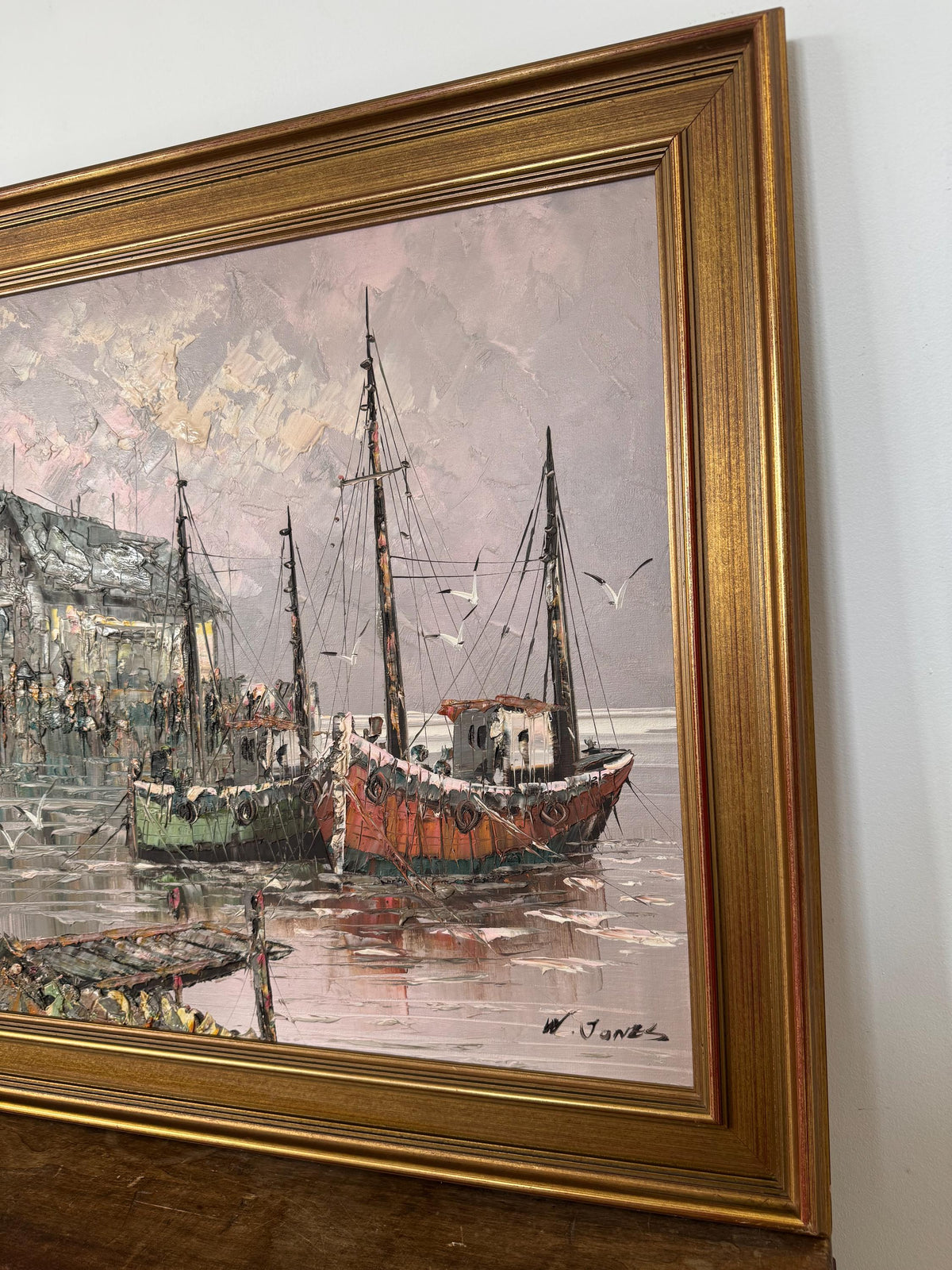 Tableau peinture bateau pêche
