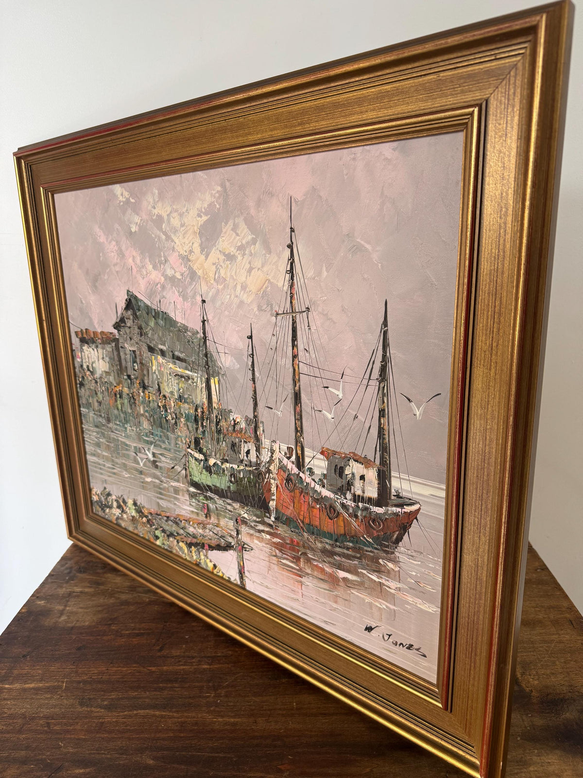 Tableau peinture bateau pêche