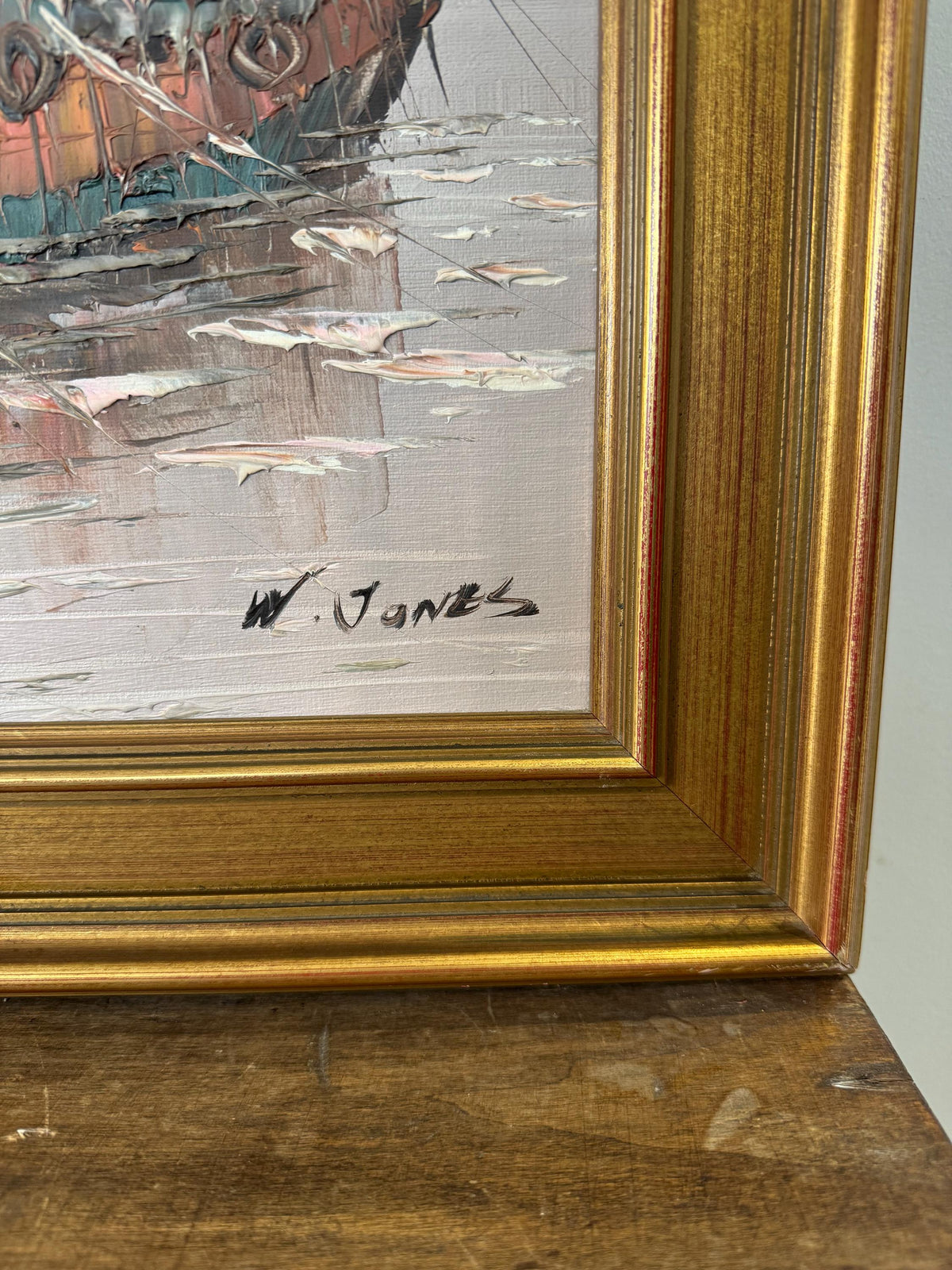 Tableau peinture bateau pêche