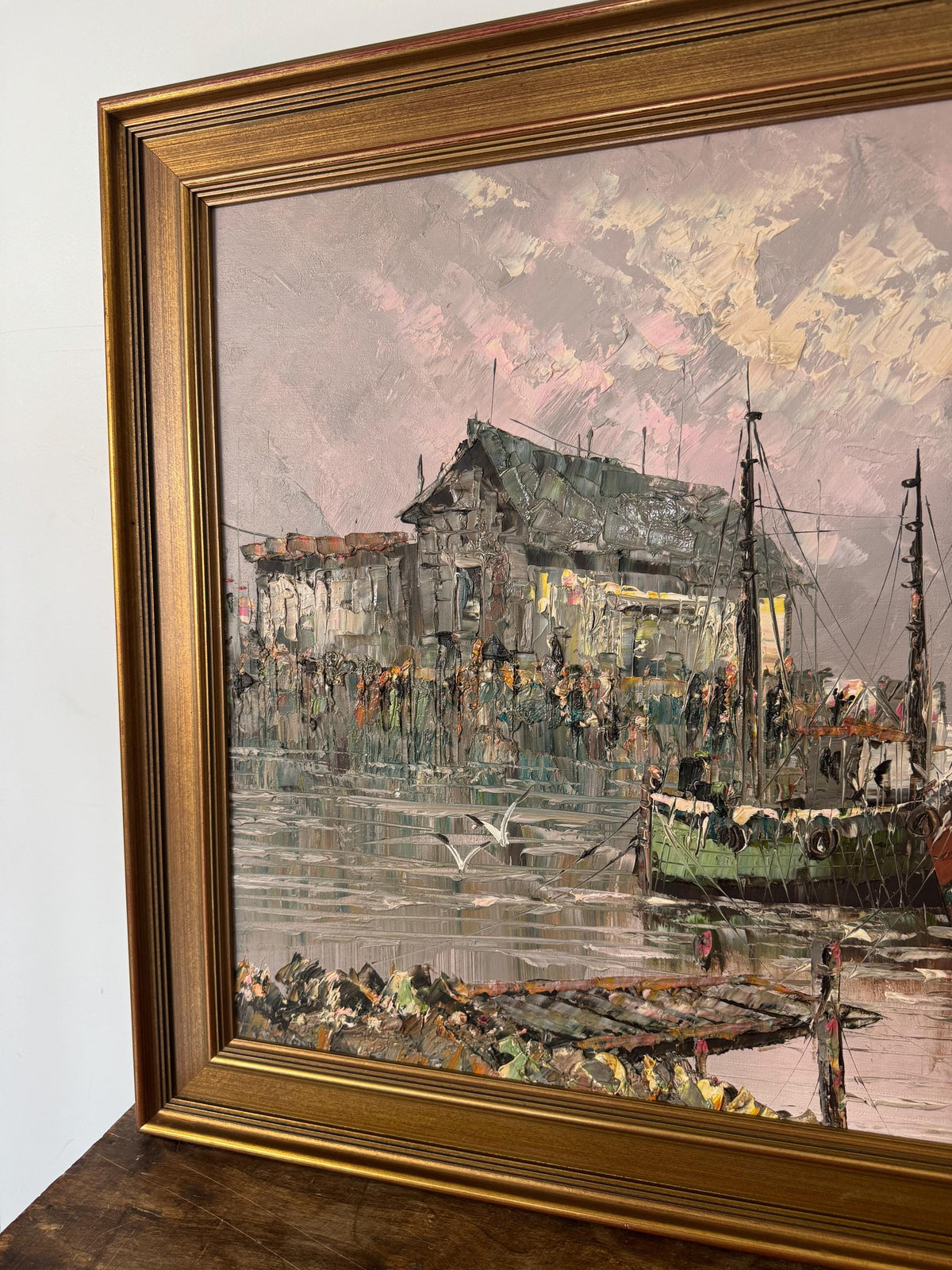 Tableau peinture bateau pêche