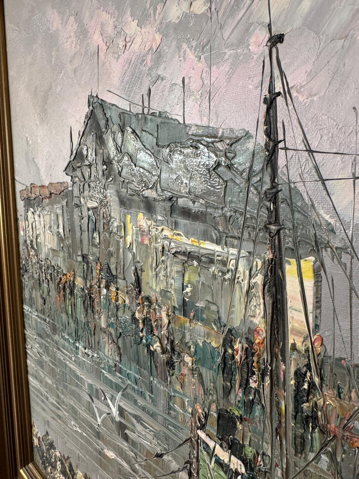 Tableau peinture bateau pêche