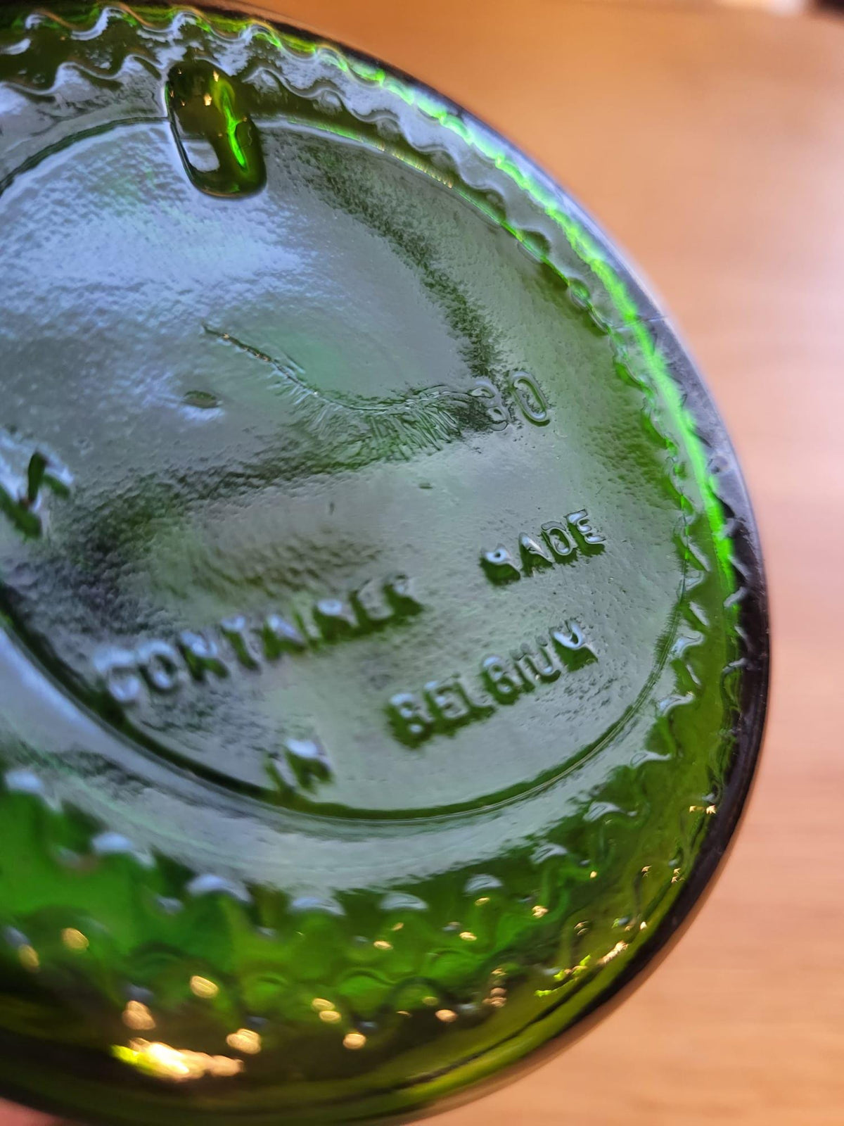 Bocal verre vert bouchon