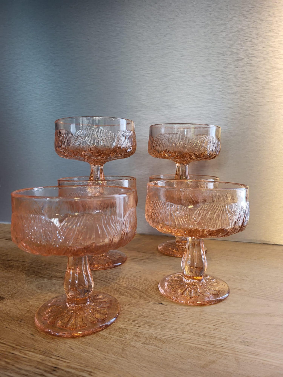 Coupes à glace verre rose