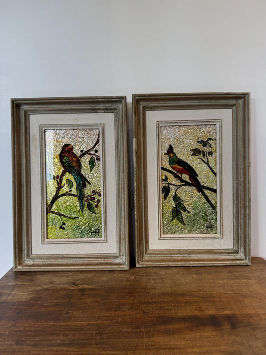Tableau peinture oiseaux