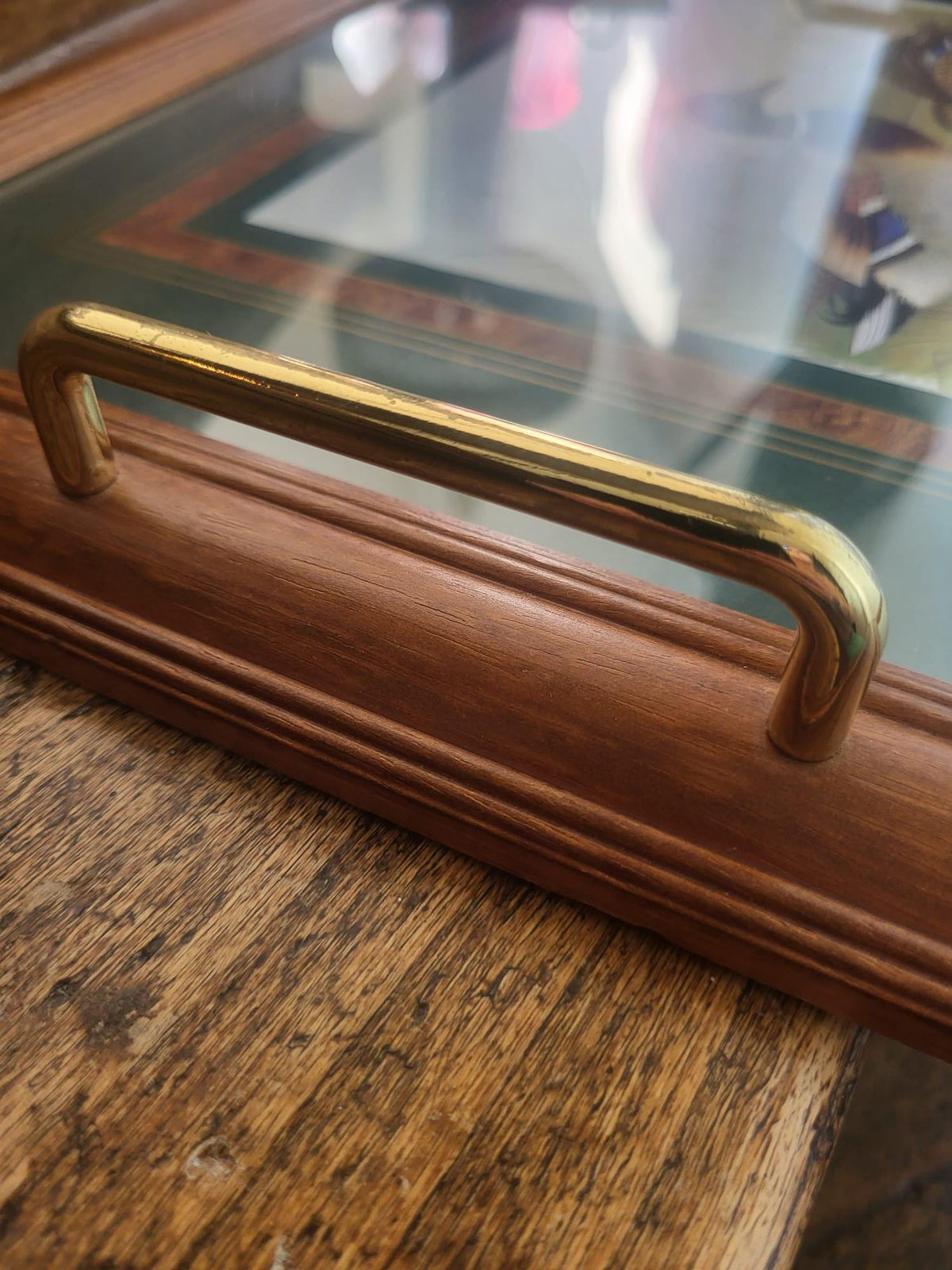 Plateau bois et verre canard