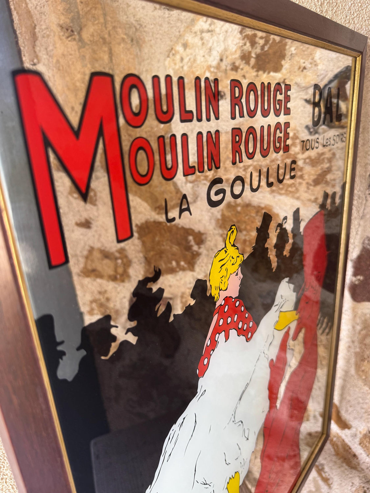 Miroir Moulin Rouge La Goulue ancien miroir France