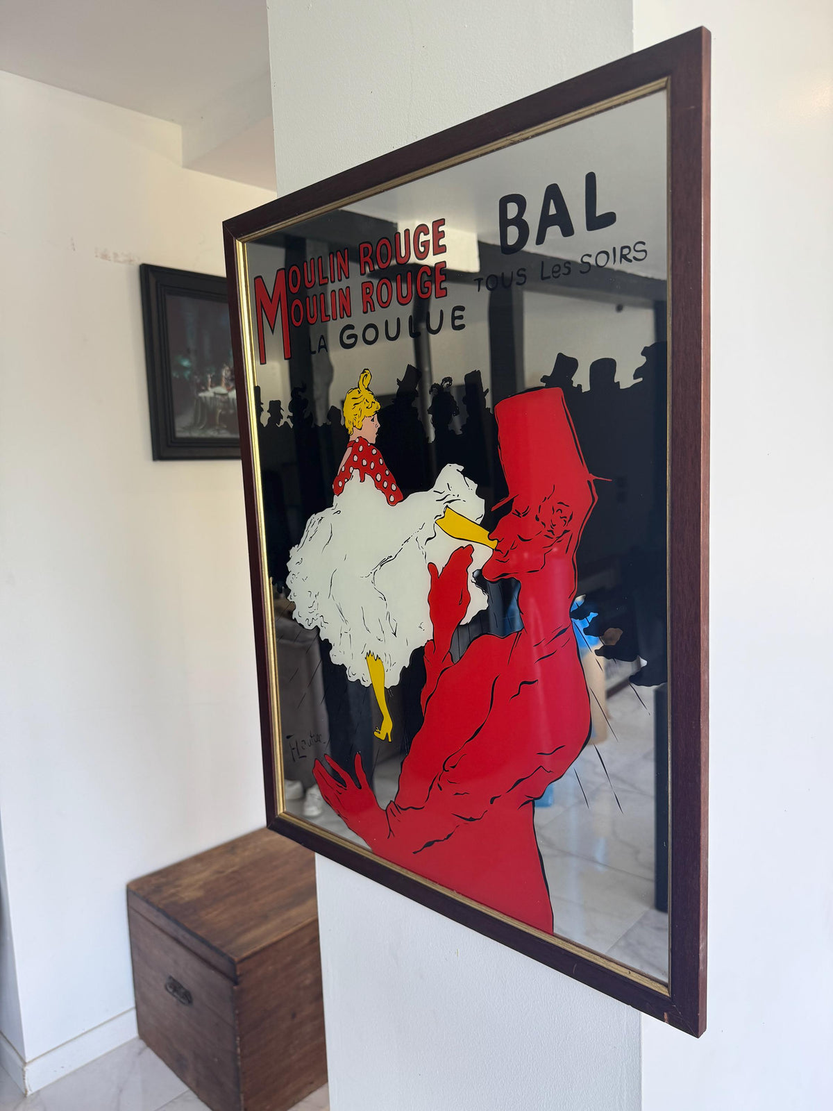 Miroir Moulin Rouge La Goulue ancien miroir France