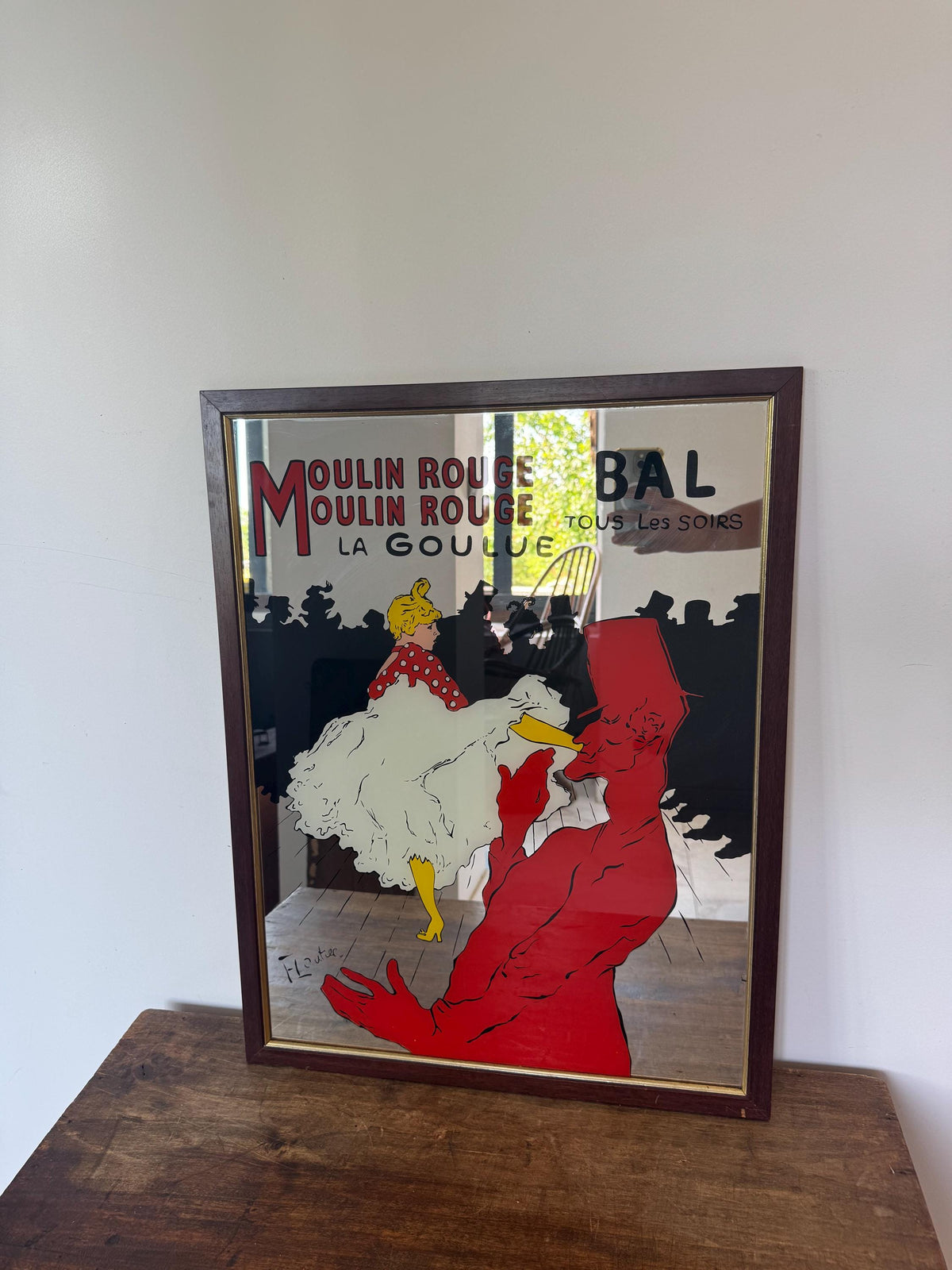 Miroir Moulin Rouge La Goulue ancien miroir France