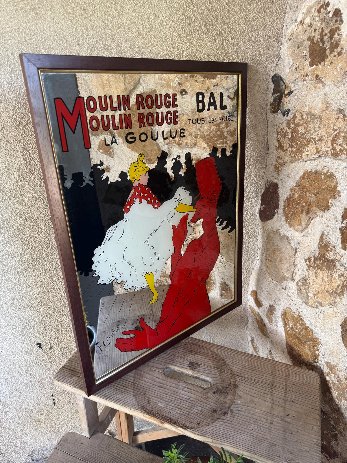 Miroir Moulin Rouge La Goulue ancien miroir France