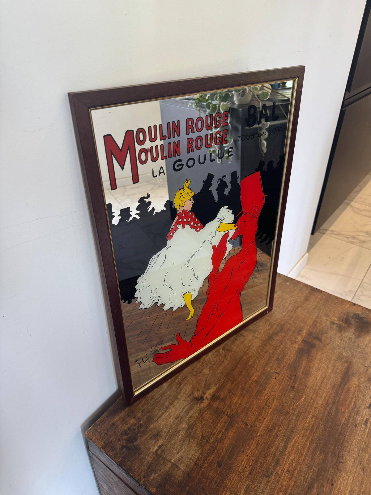 Miroir Moulin Rouge La Goulue ancien miroir France