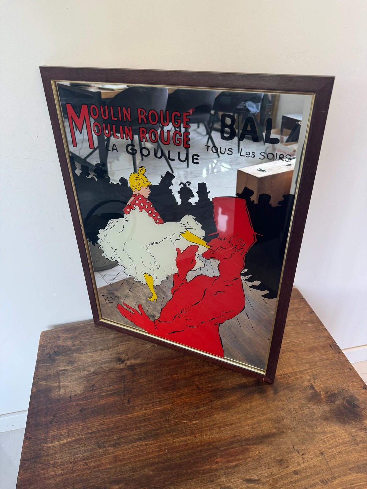Miroir Moulin Rouge La Goulue ancien miroir France