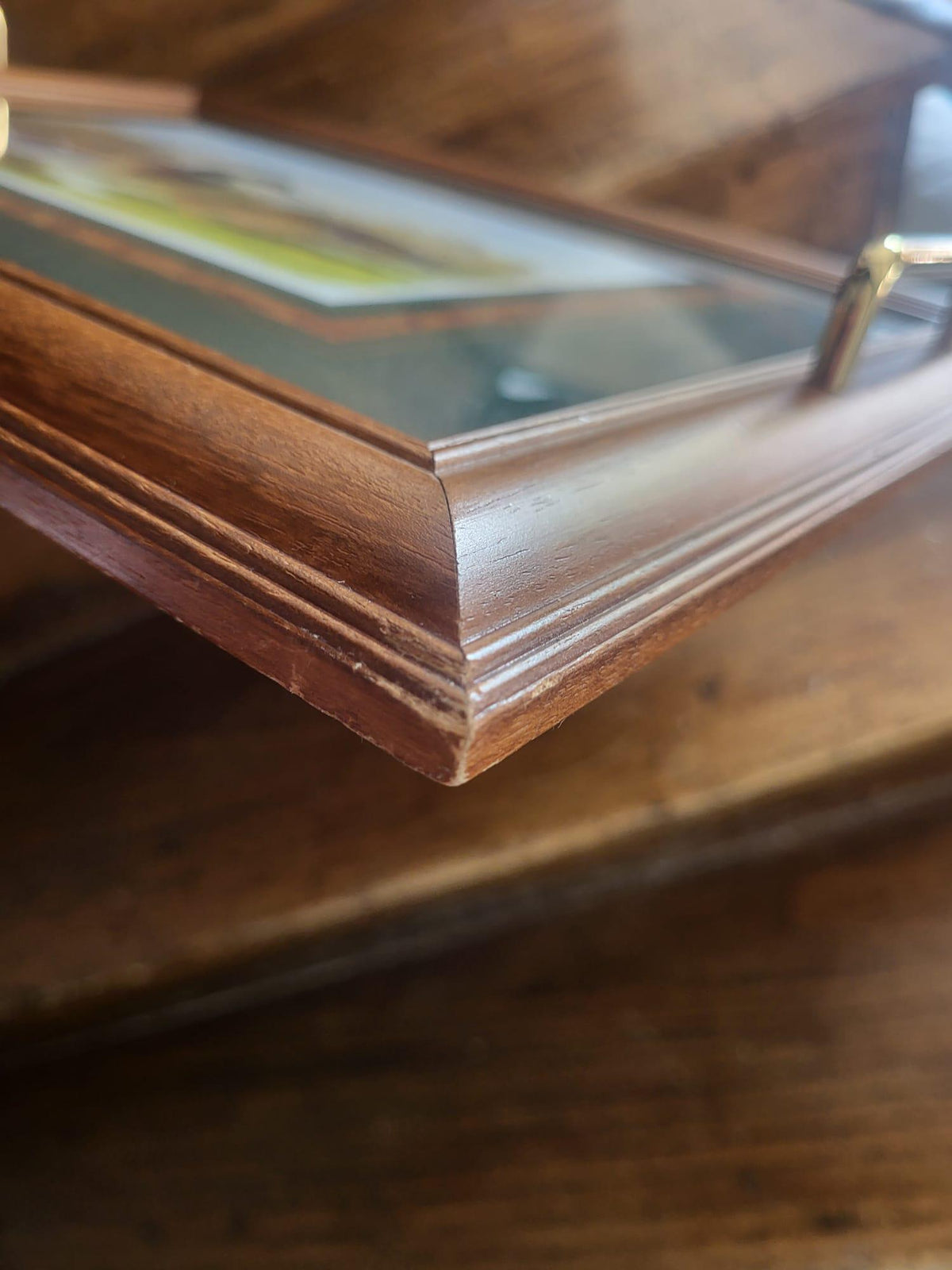 Plateau bois et verre canard