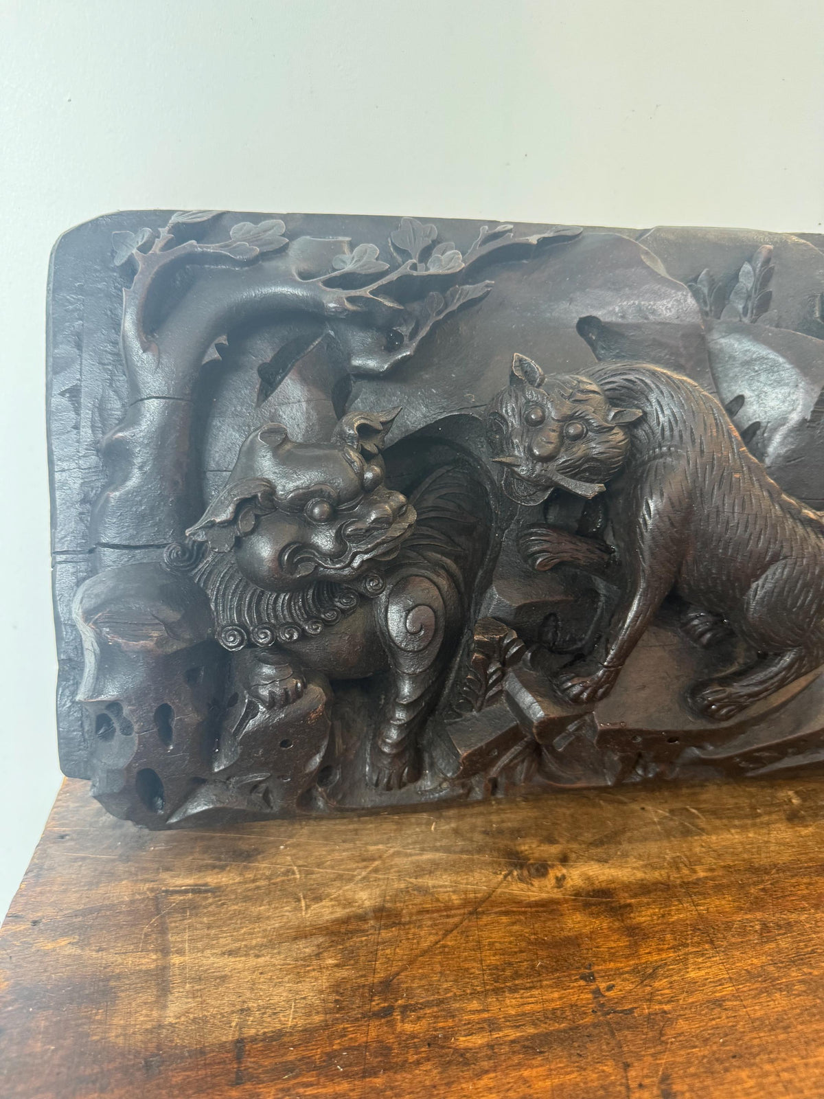 Bas relief bois sculpté Panneau mural bois