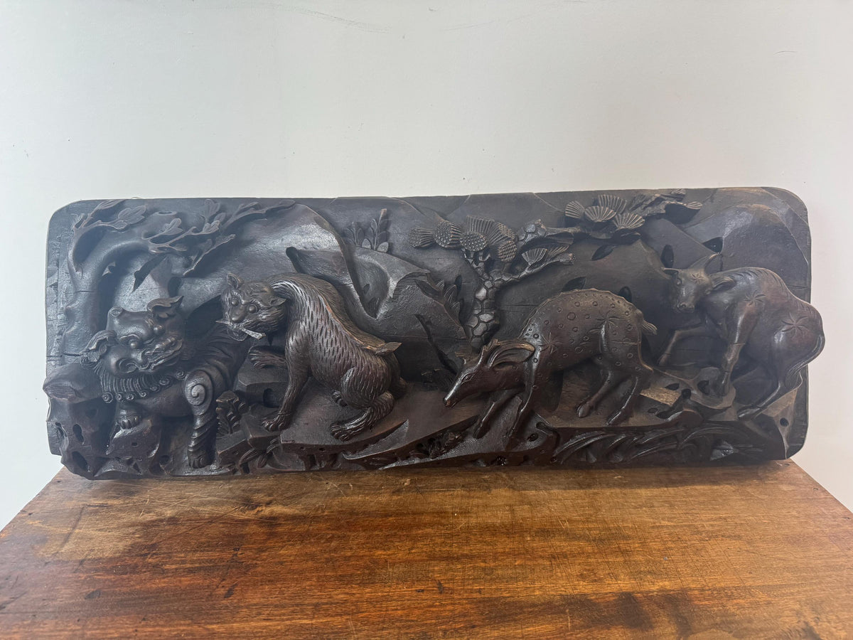 Bas relief bois sculpté Panneau mural bois