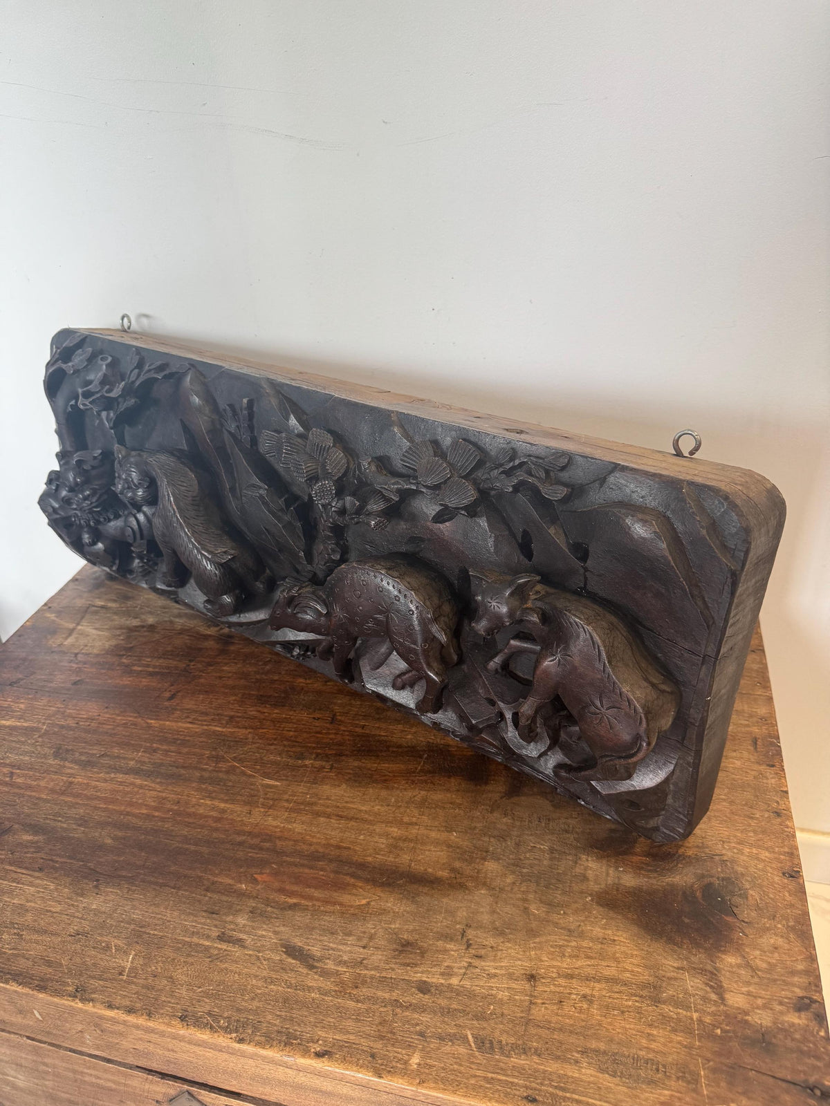 Bas relief bois sculpté Panneau mural bois