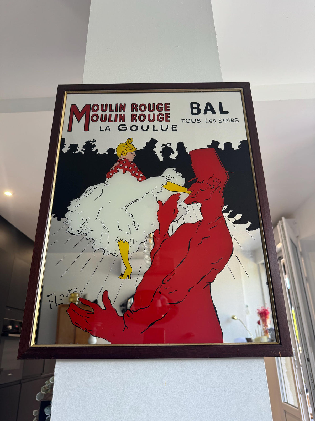 Miroir Moulin Rouge La Goulue ancien miroir France