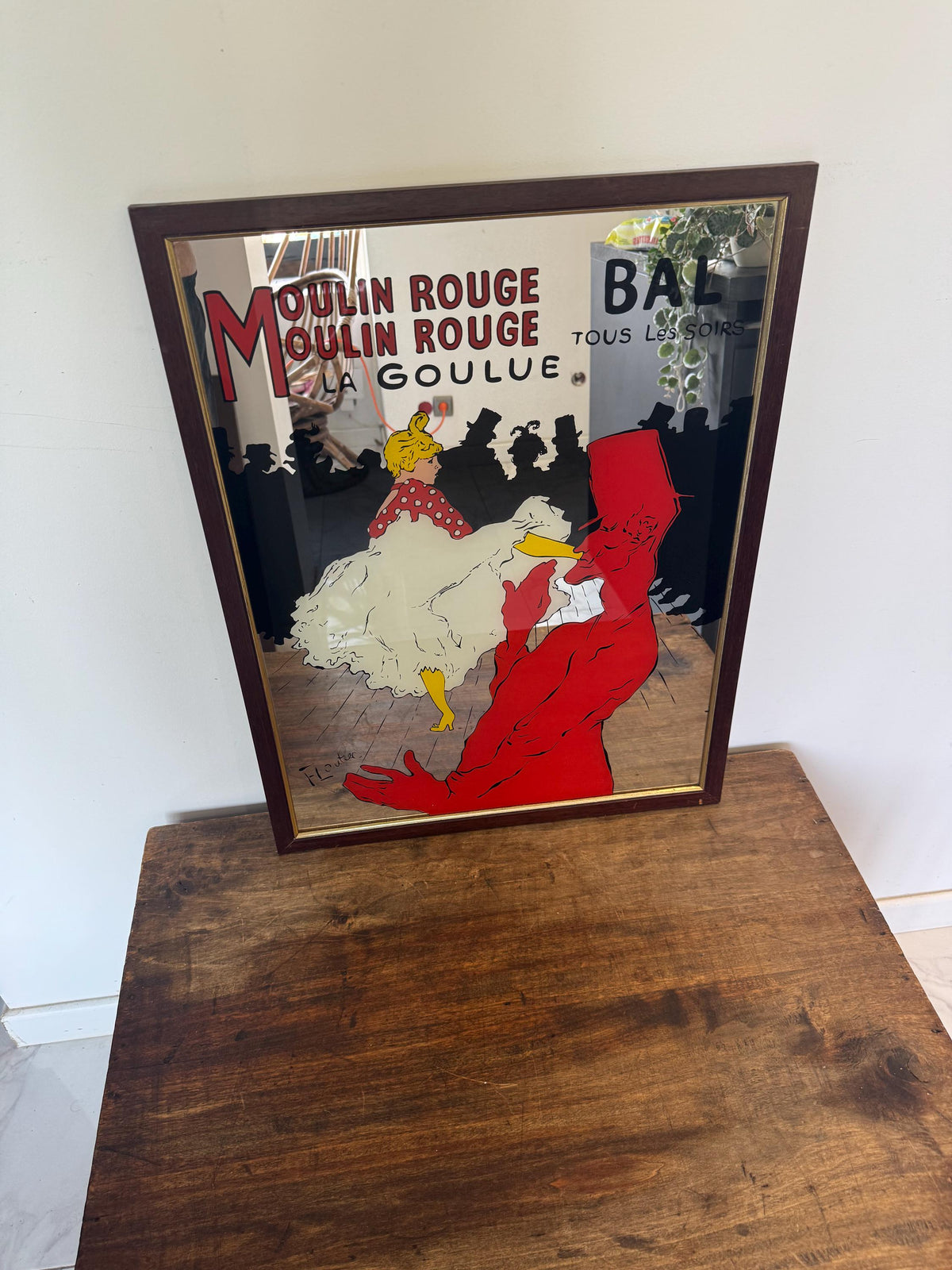 Miroir Moulin Rouge La Goulue ancien miroir France