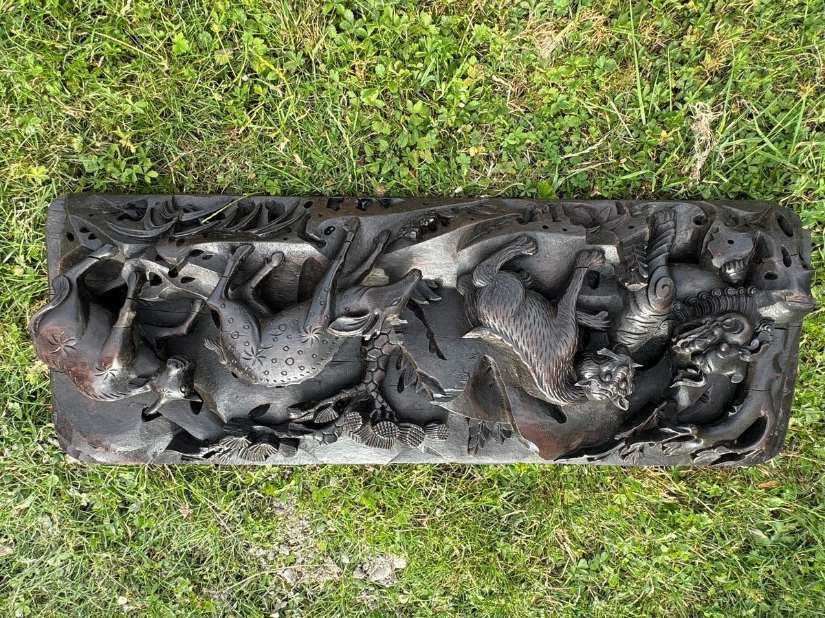 Bas relief bois sculpté Panneau mural bois