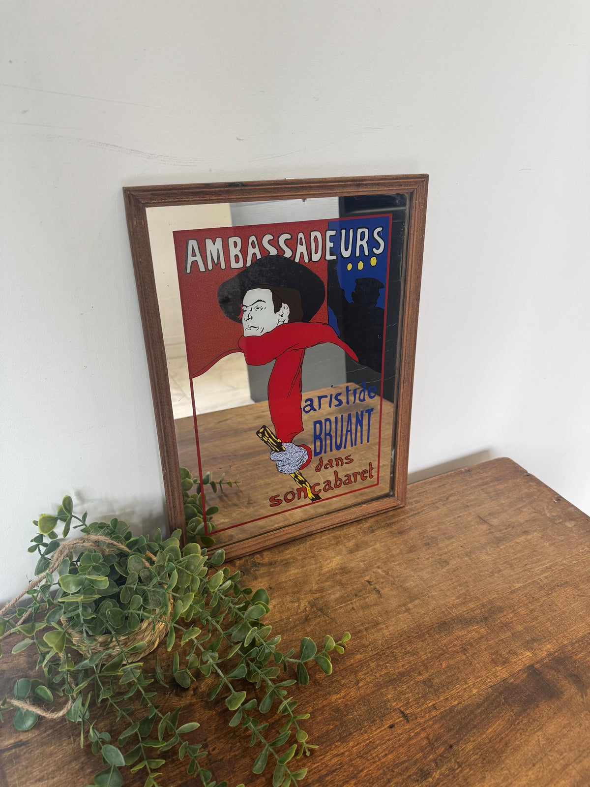 Miroir cadre Aristide Briand vintage