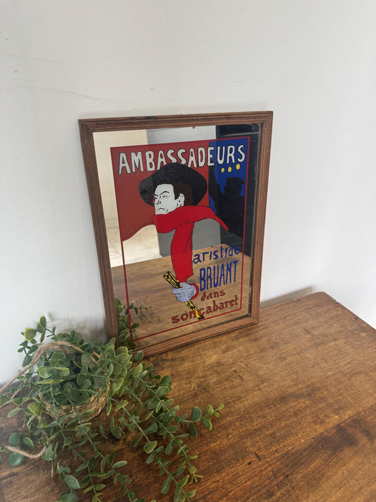 Miroir cadre Aristide Briand vintage