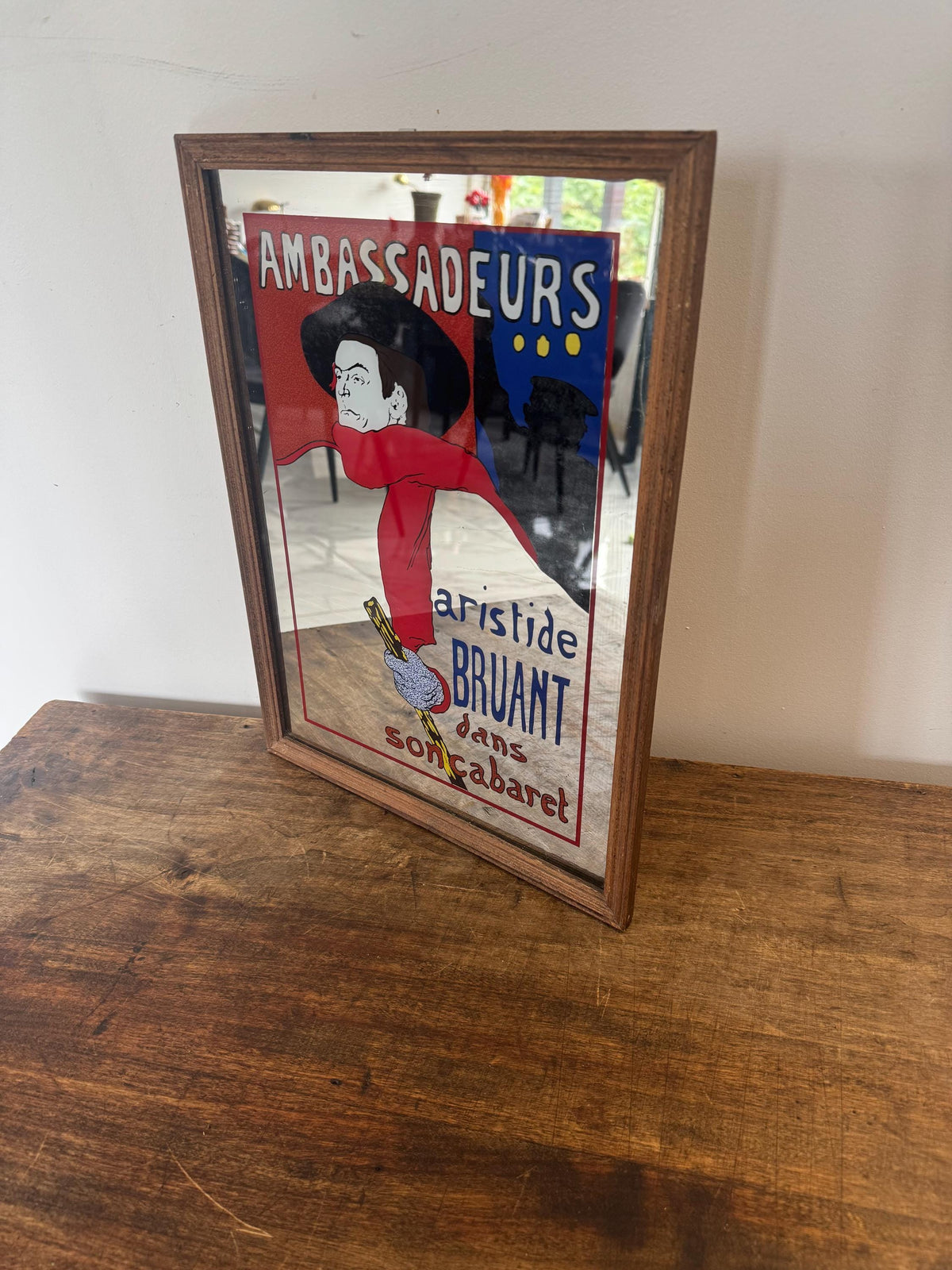 Miroir cadre Aristide Briand vintage