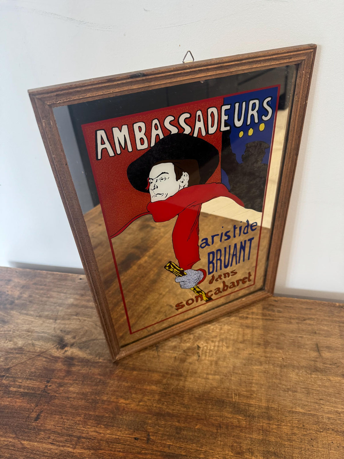 Miroir cadre Aristide Briand vintage