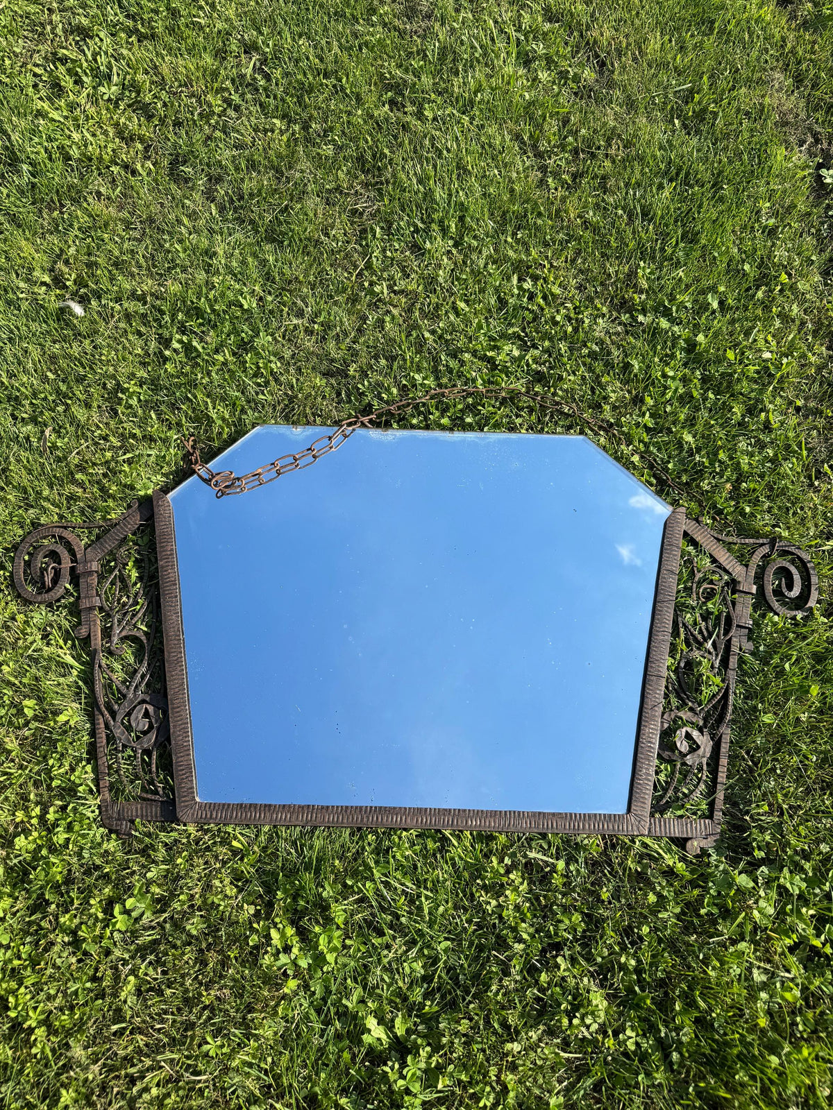 Miroir Art Déco fer forgé