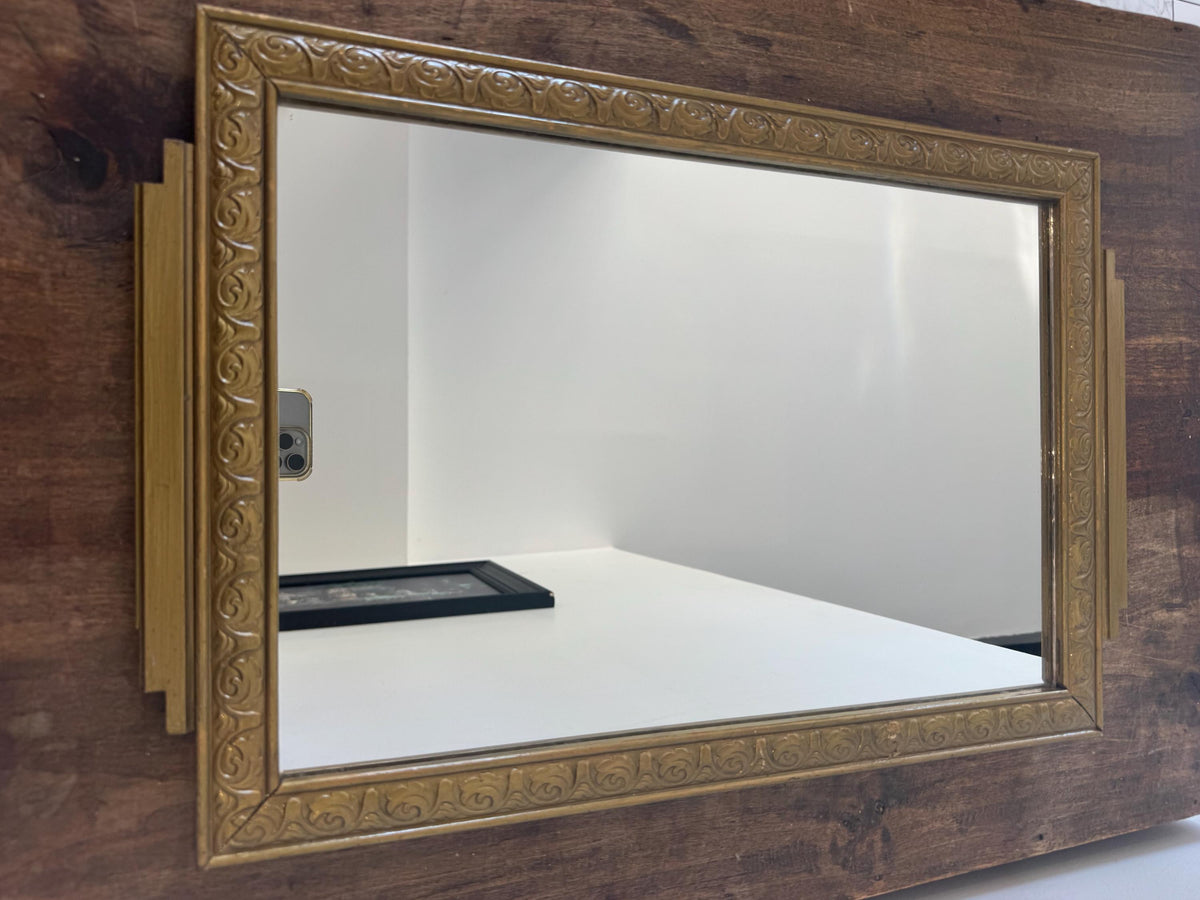 Miroir doré bois Art Déco