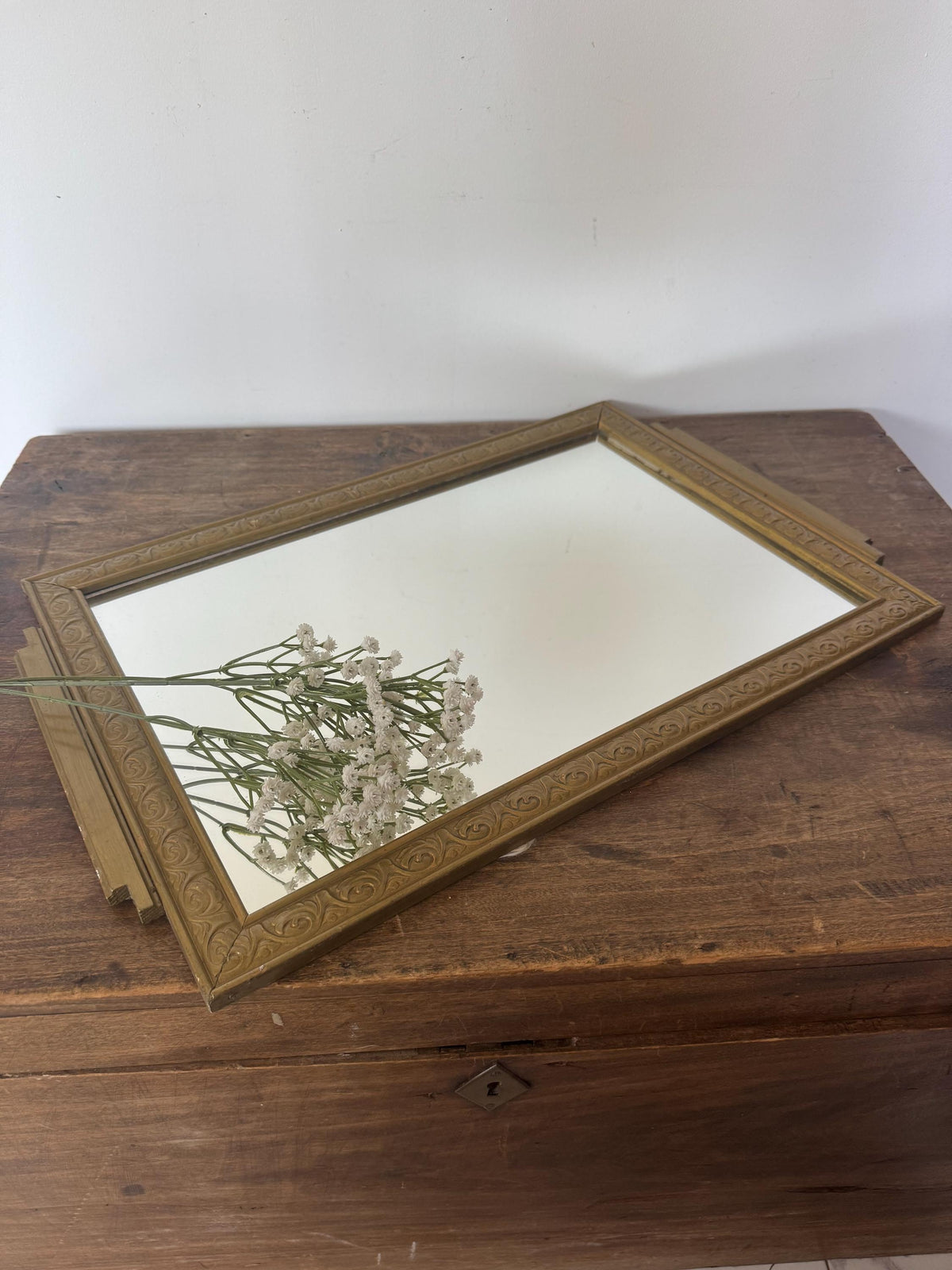 Miroir doré bois Art Déco