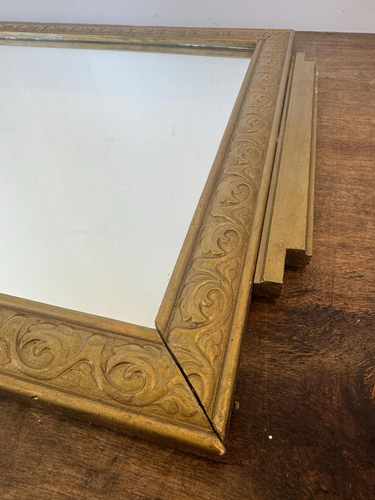 Miroir doré bois Art Déco