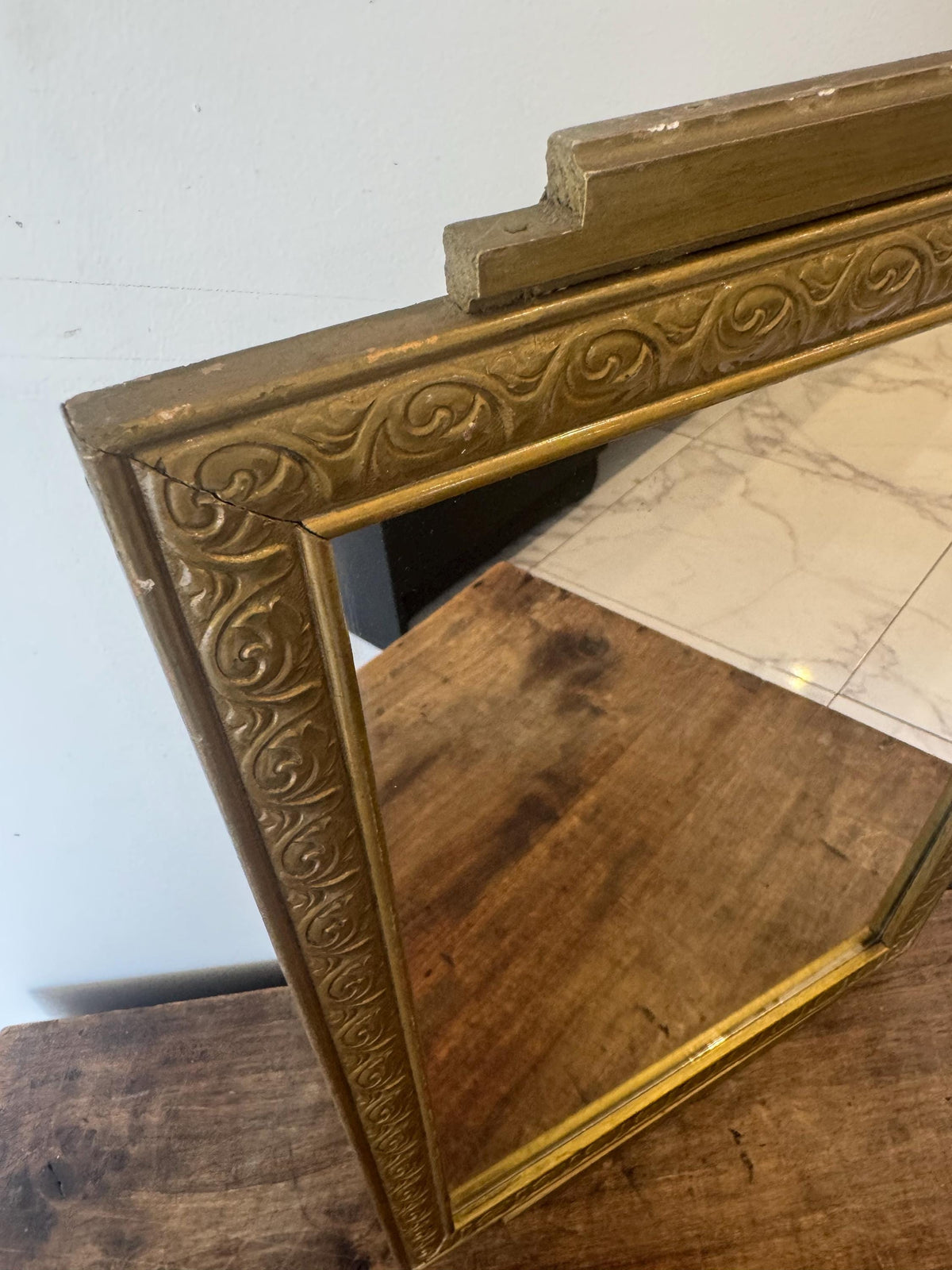 Miroir doré bois Art Déco