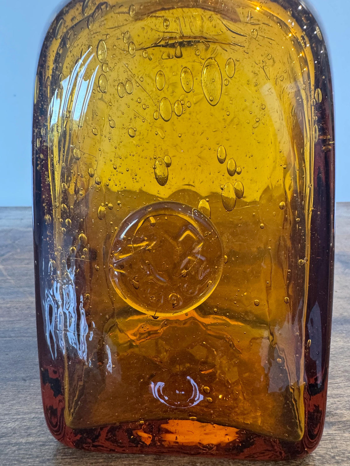 Carafe verre bullé ambré