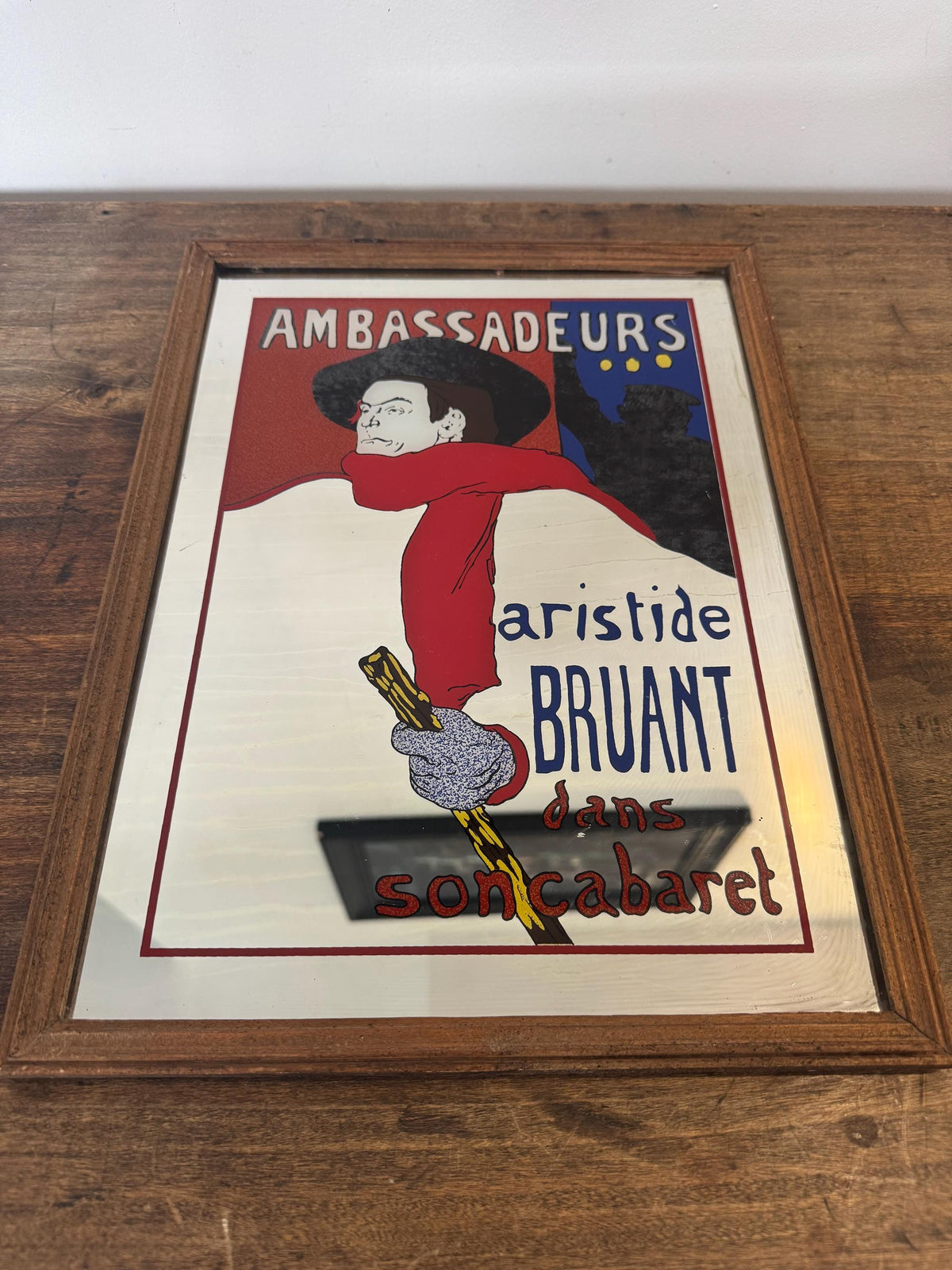Miroir cadre Aristide Briand vintage