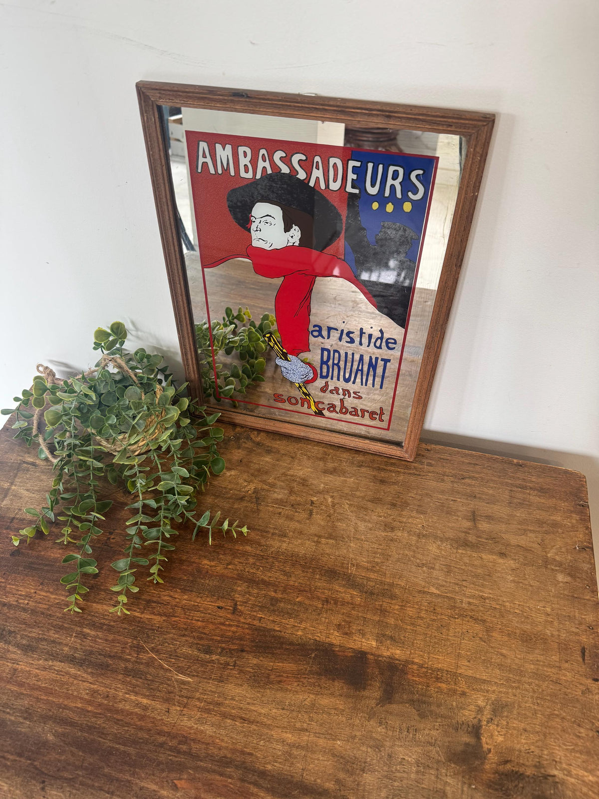 Miroir cadre Aristide Briand vintage