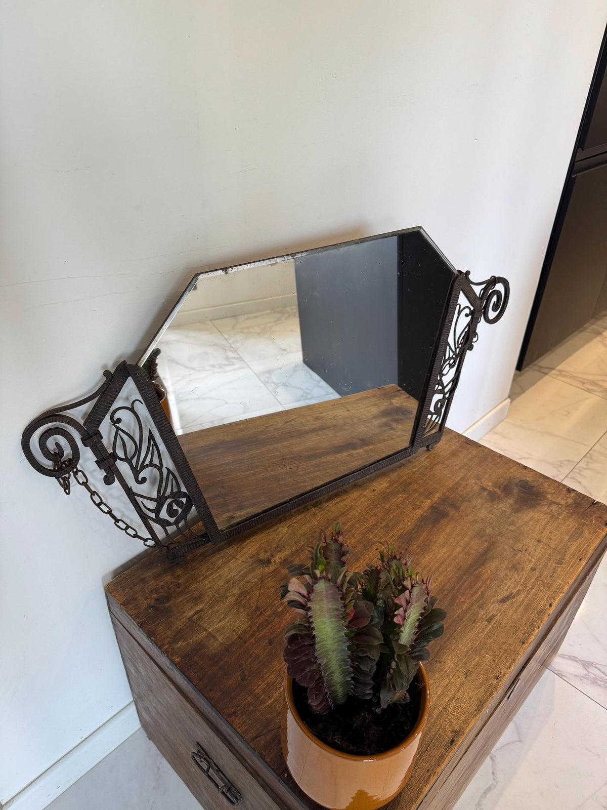 Miroir Art Déco fer forgé
