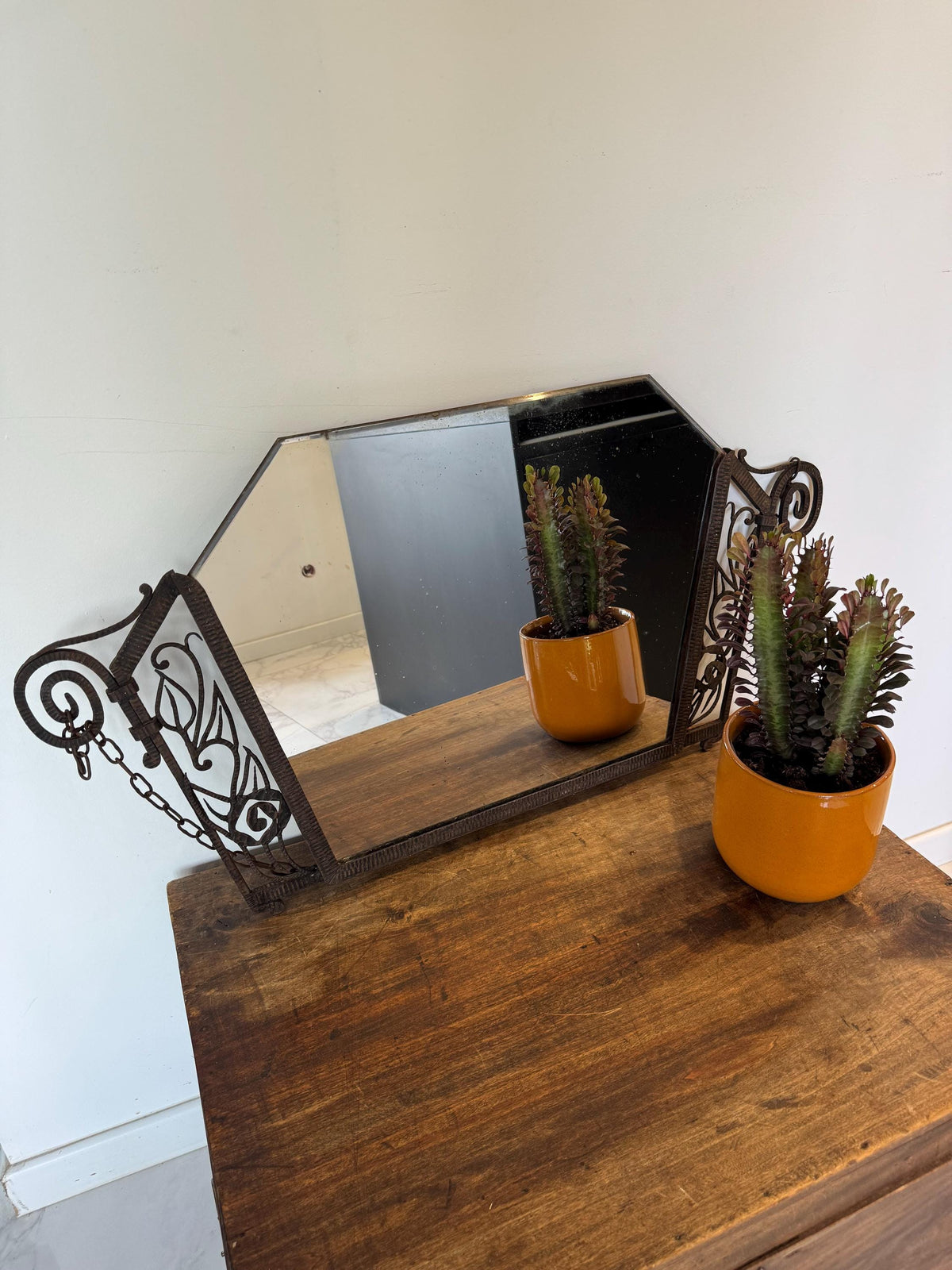 Miroir Art Déco fer forgé