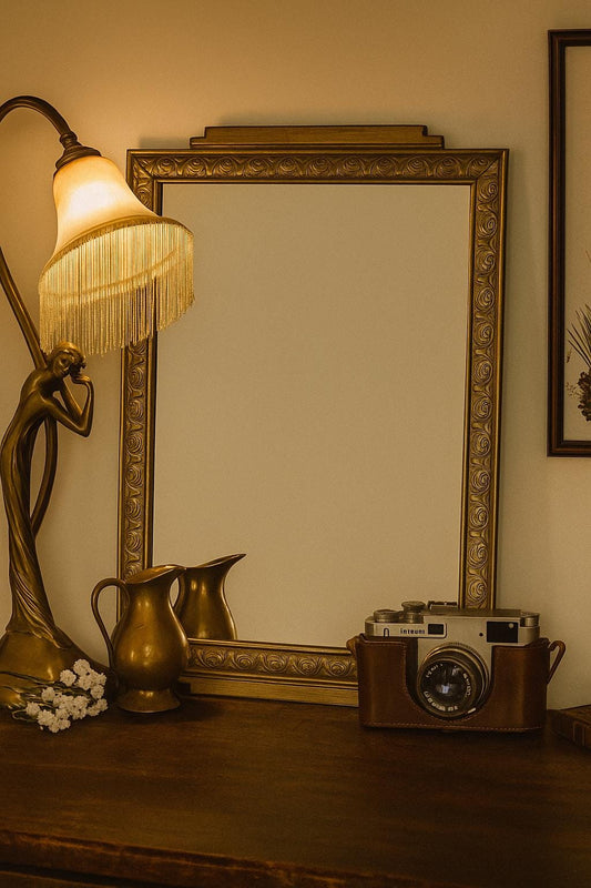 Miroir doré bois Art Déco