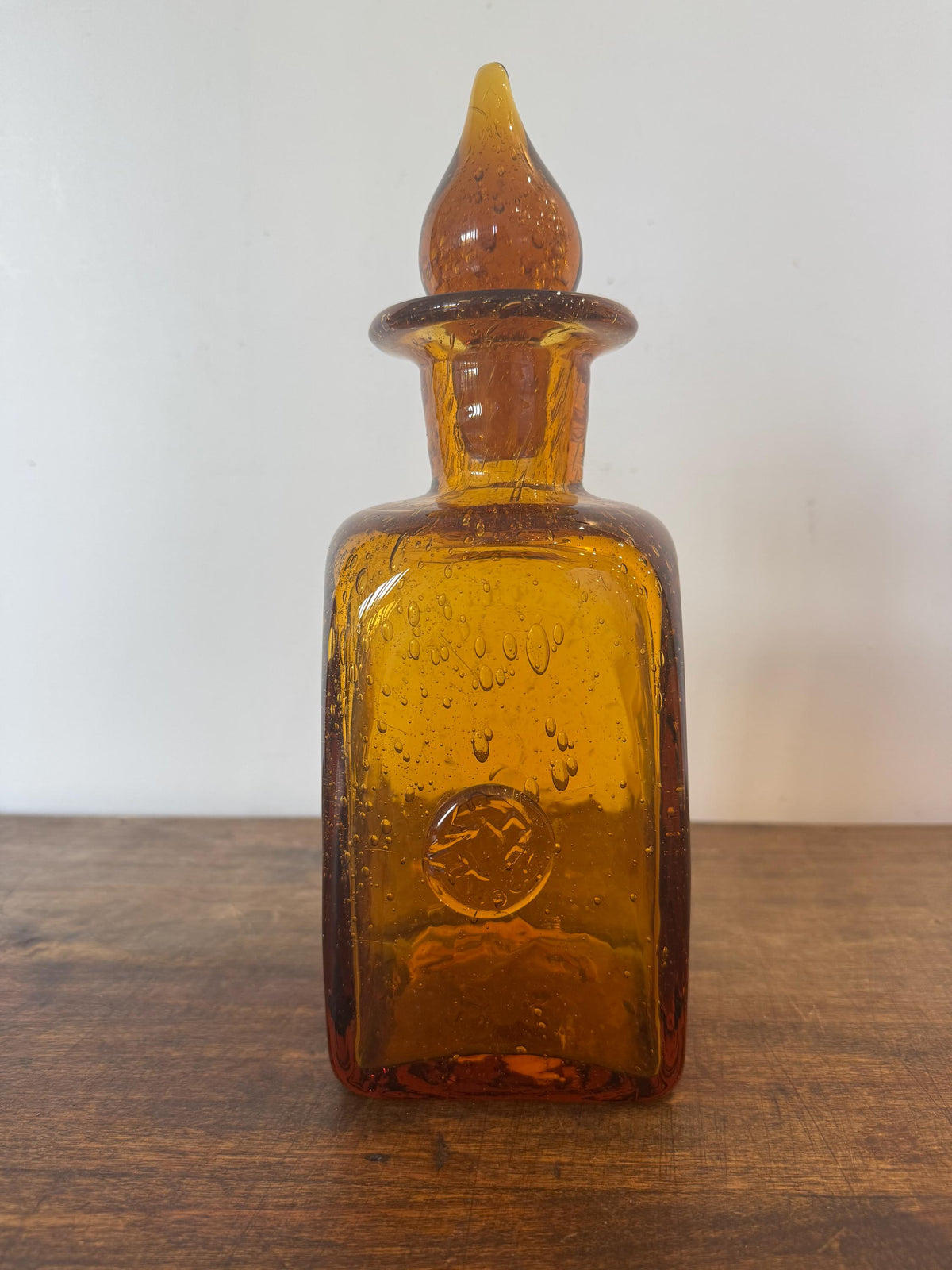 Carafe verre bullé ambré