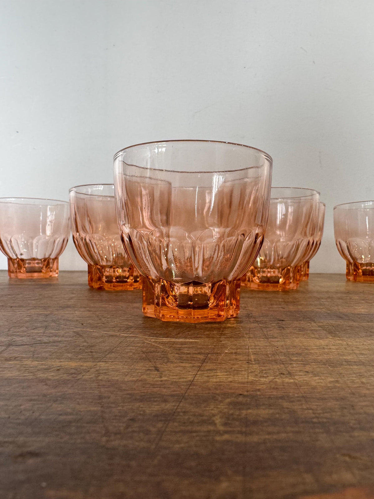 Verres rosaline vintage France
