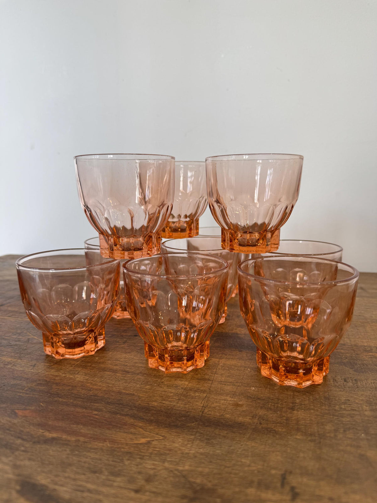 Verres rosaline vintage France