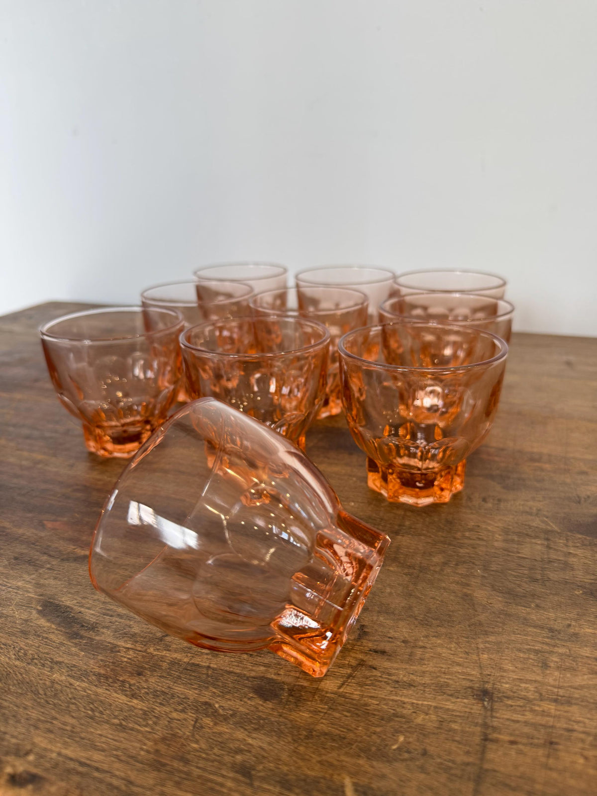 Verres rosaline vintage France