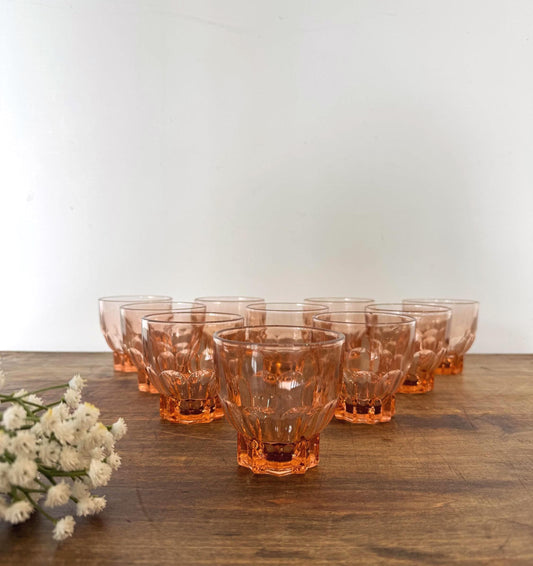 Verres rosaline vintage France