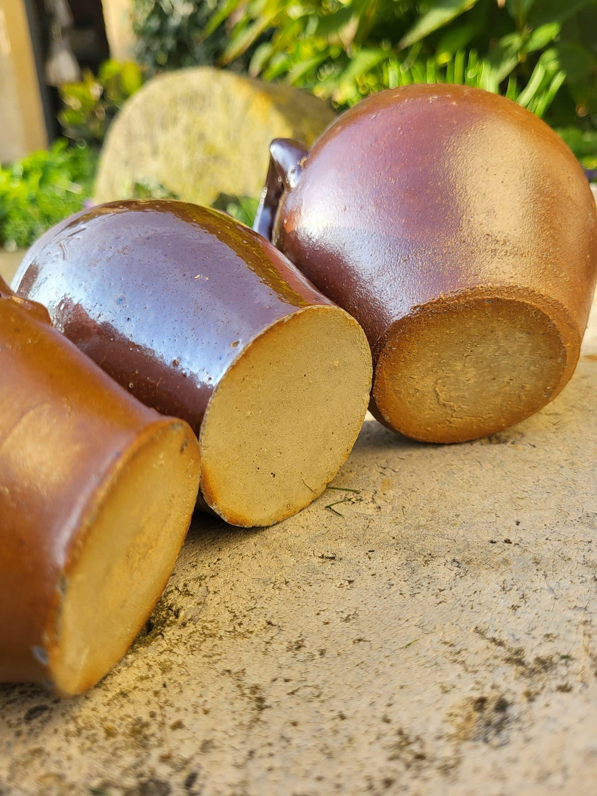 Pots en grès vernissé