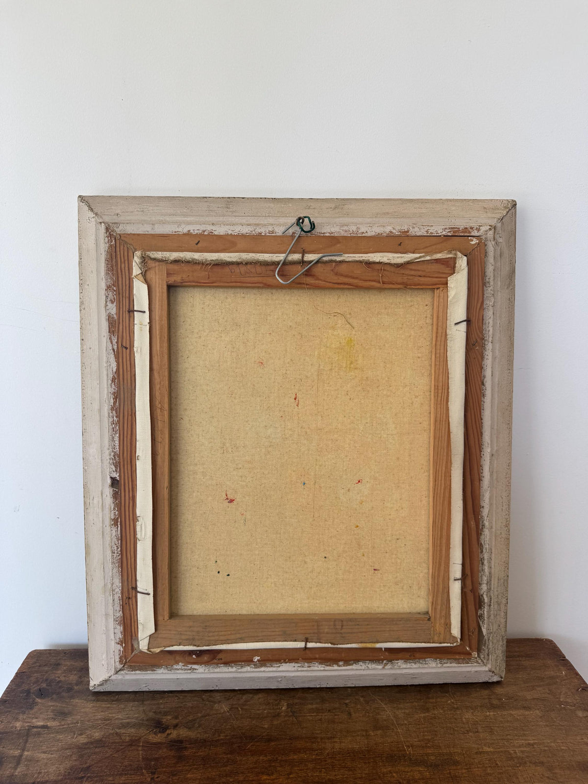 Tableau peinture à l'huile fleurs cadre bois