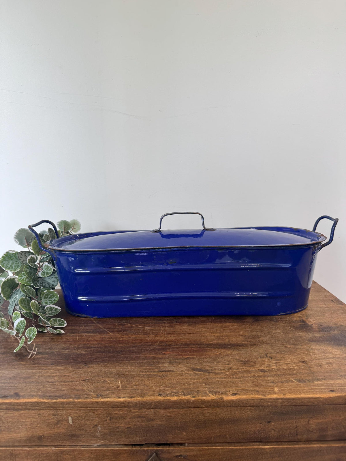 Poissonnière émail bleue vintage